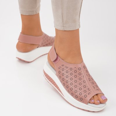 Sandali di pelle naturale rosa Relly3